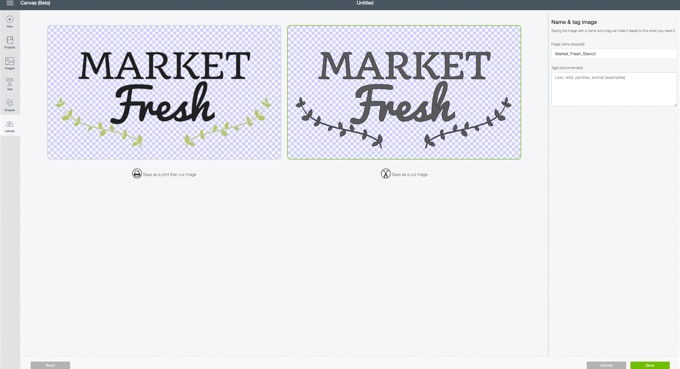 screenshot of duplicated design on canvas software menu 